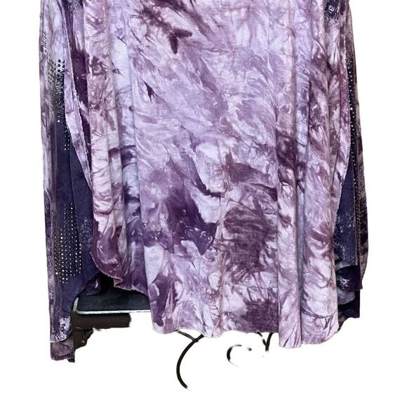 Vocal purple tie dye tank top with rhinestones size S - Picture 3 of 16